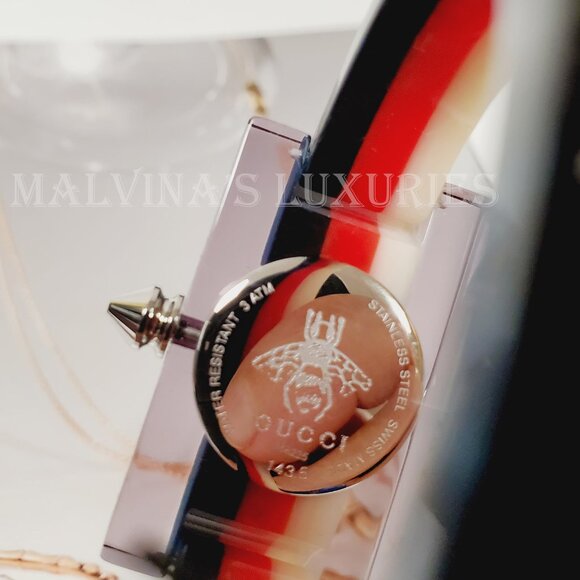 GUCCI WATCH YA143524 WEB BANGLE MOTHER OF PEARL JEWELS BEE main image 4